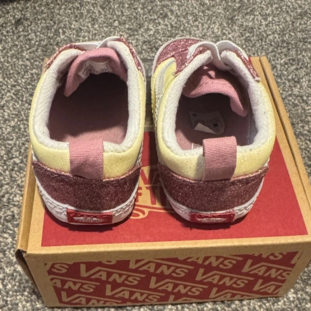 Vans Kids Pink Glitter and Yellow Sneakers
